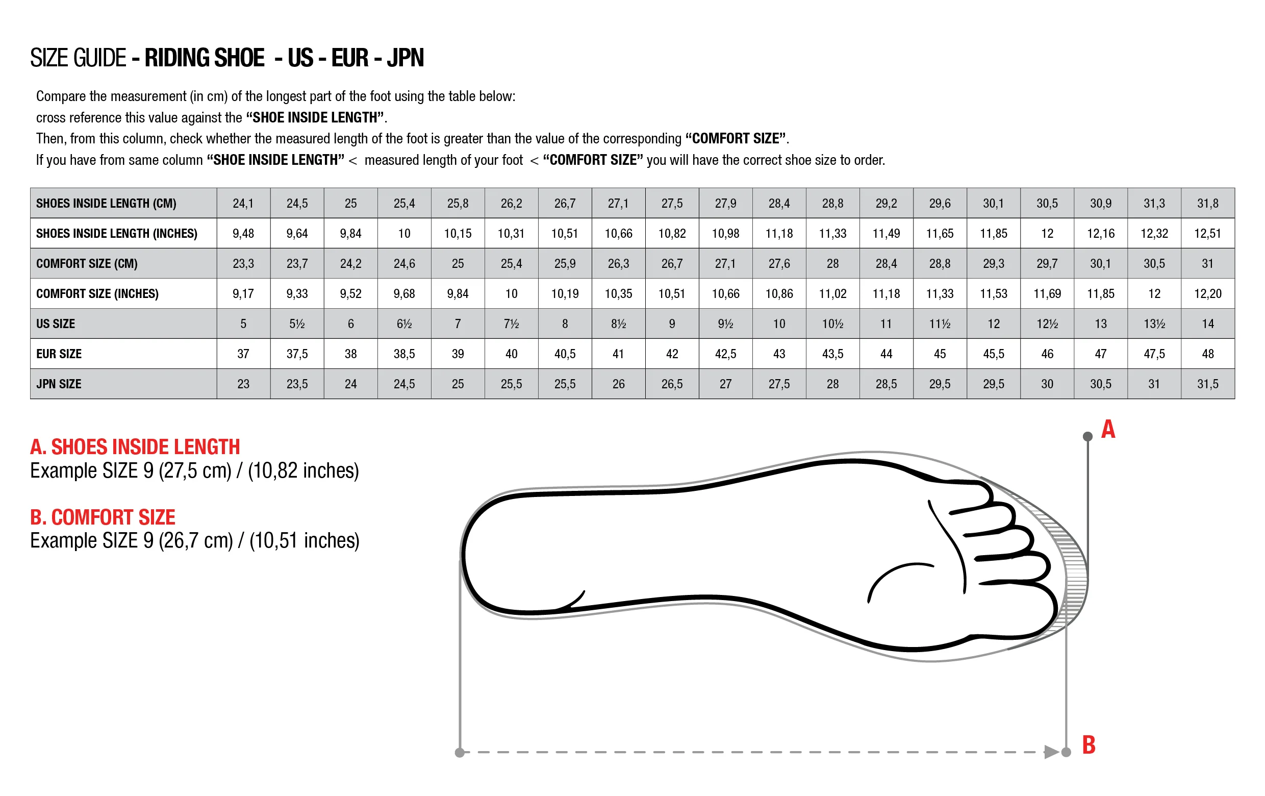 Guide des tailles